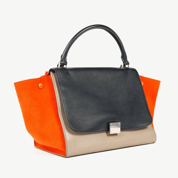 Celine Trapeze Medium Tricolour Leather & Suede Tote - Picture 2 of 14